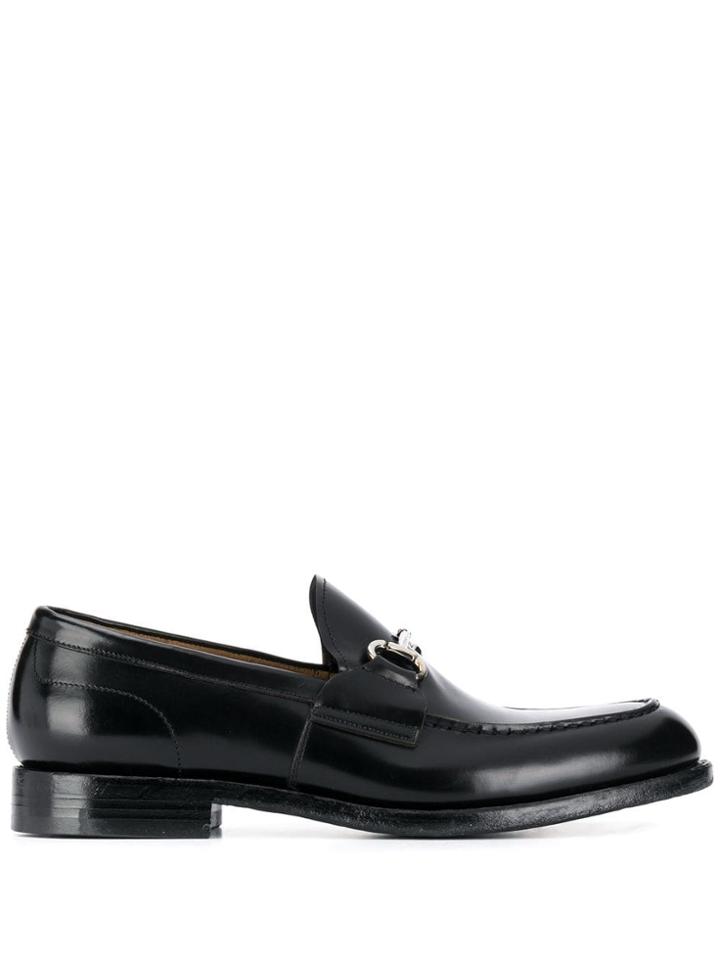 Green George Buckle Classic Loafers - Black