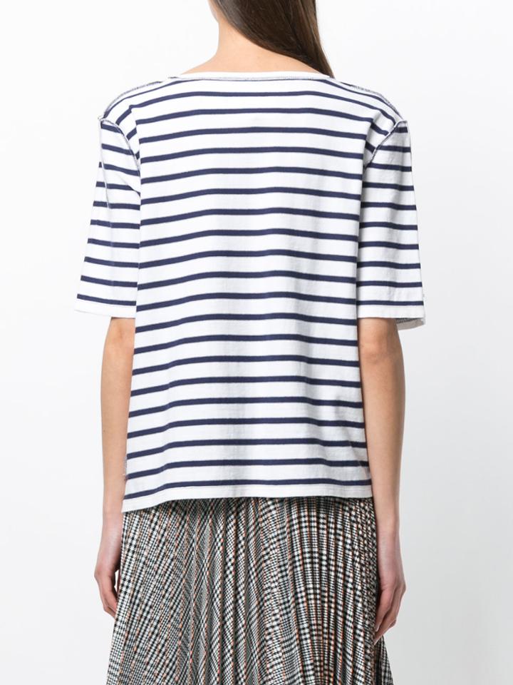 Mm6 Maison Margiela Oversized Striped T-shirt - White