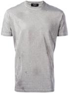 Dsquared2 Microstudded Distressed T-shirt, Men's, Size: Medium, Grey, Cotton