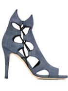 Jimmy Choo Lucky Sandals, Women's, Size: 38.5, Blue, Leather