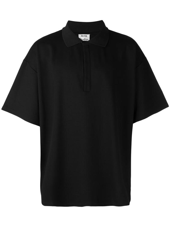 Acne Studios - Short-sleeve Polo Shirt - Men - Cotton/nylon/spandex/elastane/viscose - S, Black, Cotton/nylon/spandex/elastane/viscose