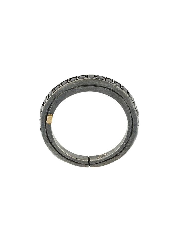 Rosa Maria Studded Ring, Men's, Size: 61, Metallic