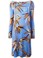 Emilio Pucci Floral Print Dress, Women's, Size: 48, Blue, Viscose/silk