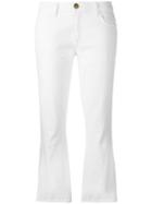 Current/elliott Flared Cropped Jeans, Women's, Size: 31, White, Cotton/spandex/elastane