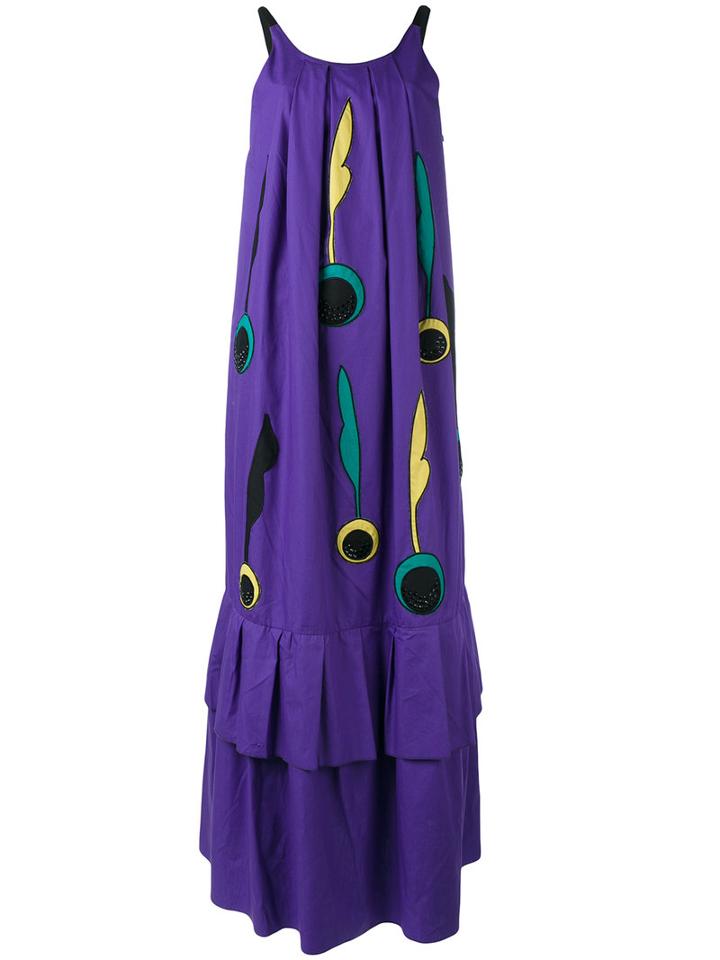 I'm Isola Marras - Pleated Maxi Dress - Women - Cotton - 42, Pink/purple, Cotton