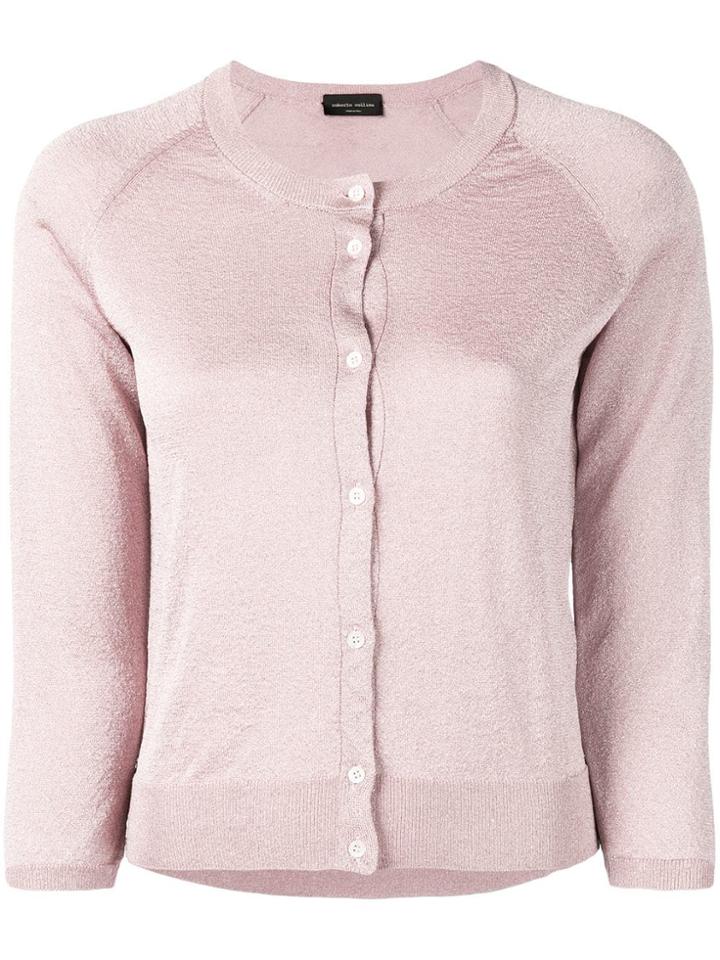Roberto Collina Lurex Knit Cardigan - Pink