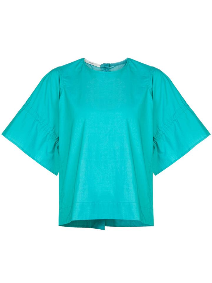 Lareida Wide Ruched Sleeve T-shirt - Green