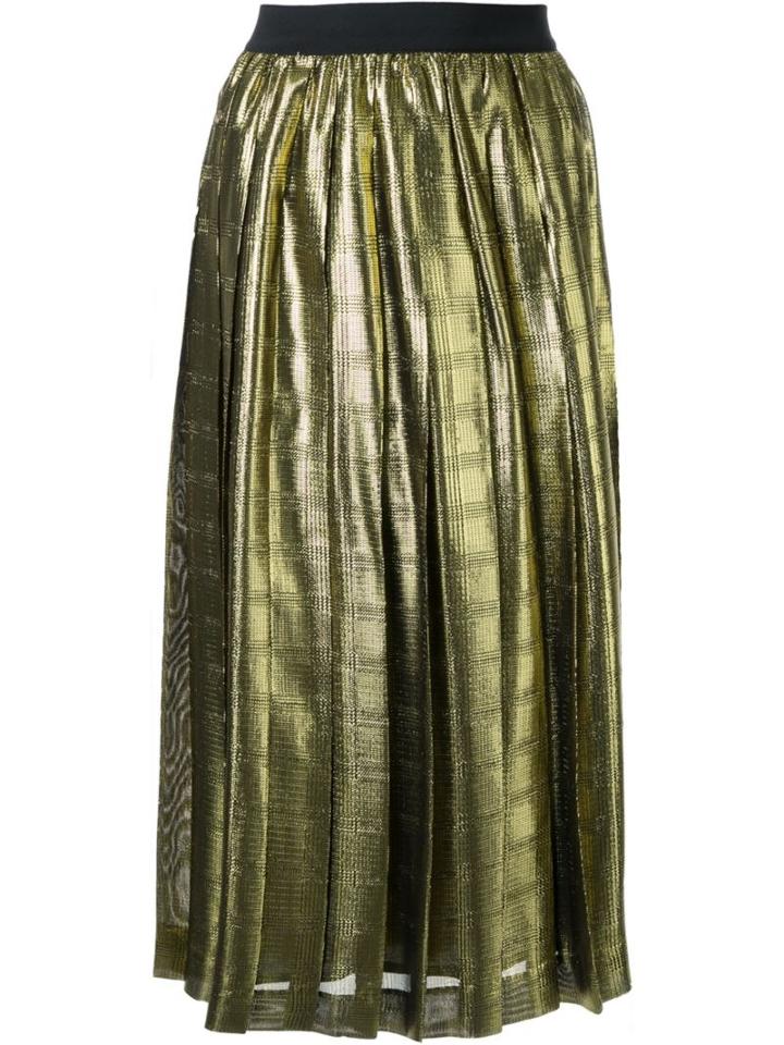 Muveil Metallic (grey) Pleated Skirt, Women's, Size: 40, Cupro/polyester