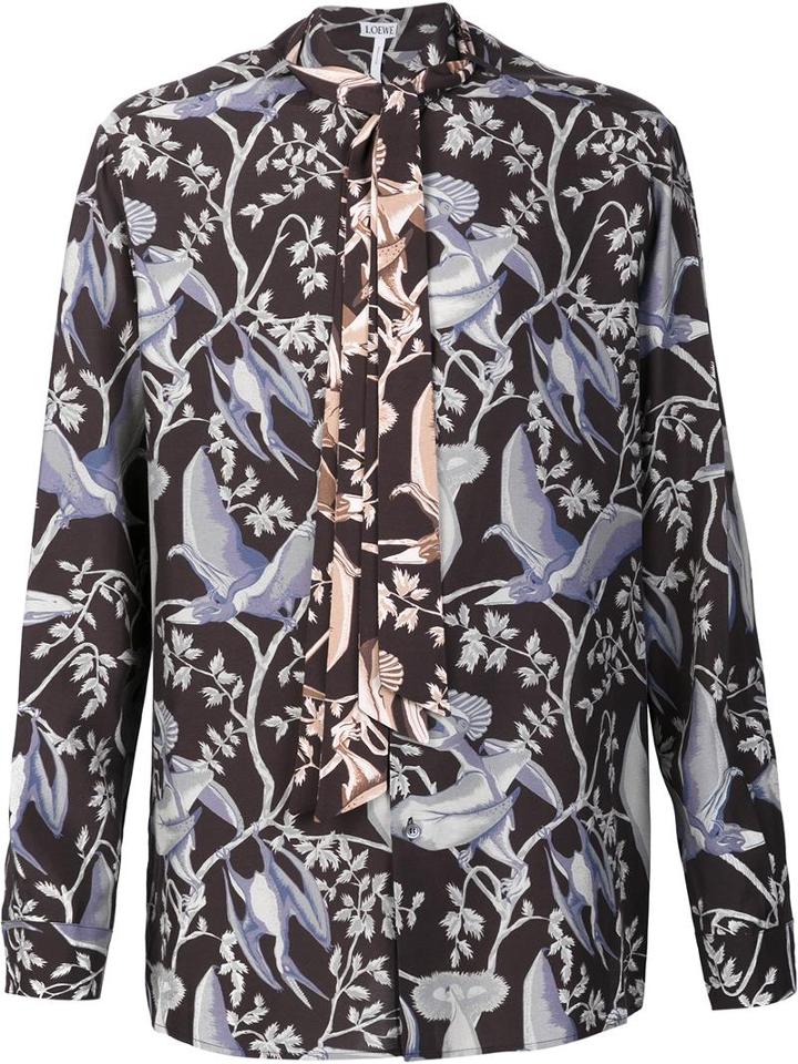 Loewe Baroque Print Top, Men's, Size: 41, Black, Viscose
