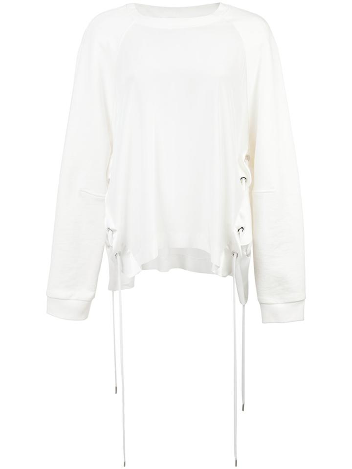 Barbara Bui Lace Up Sides Sweatshirt - White