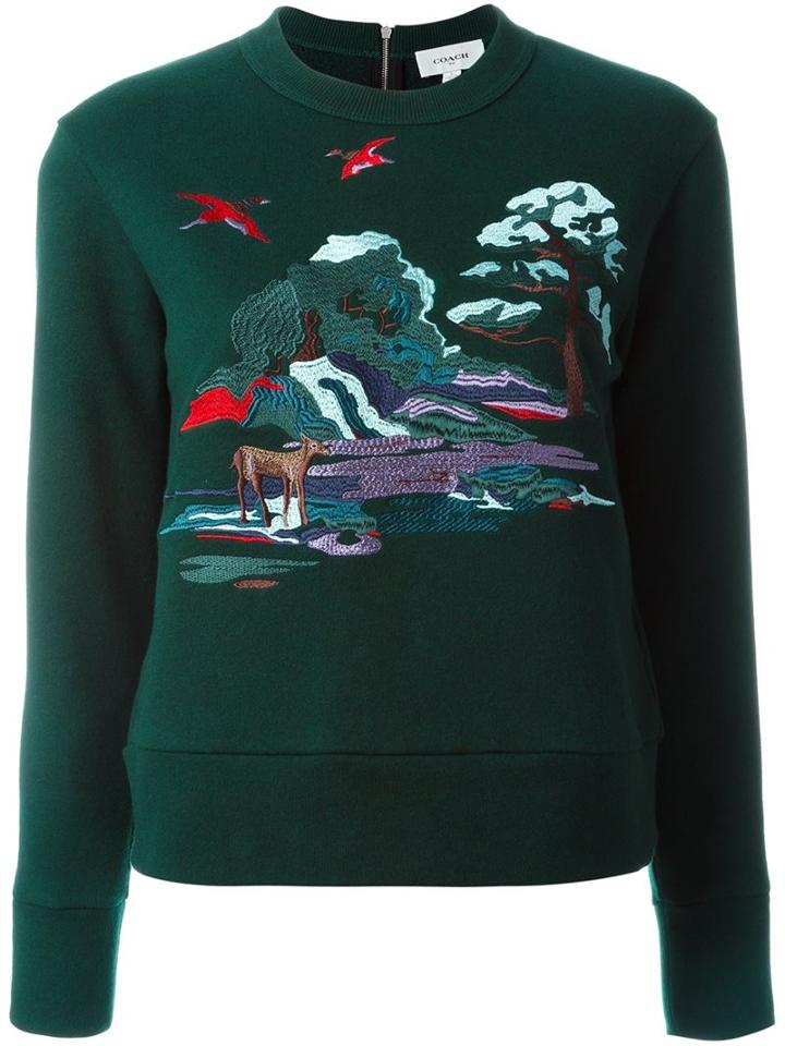 Coach Embroidered Landscape Sweatshirt