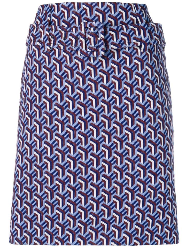 Prada Geometric Print Skirt - Blue