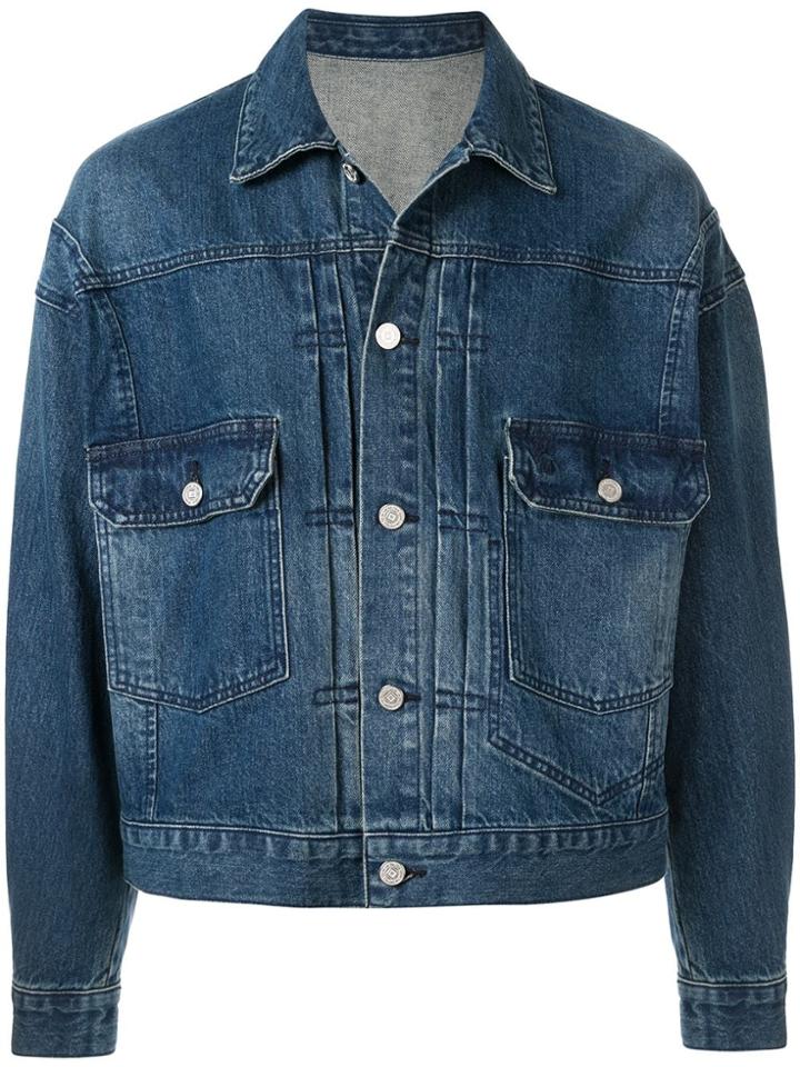 Wooyoungmi Cropped Denim Jacket - Blue