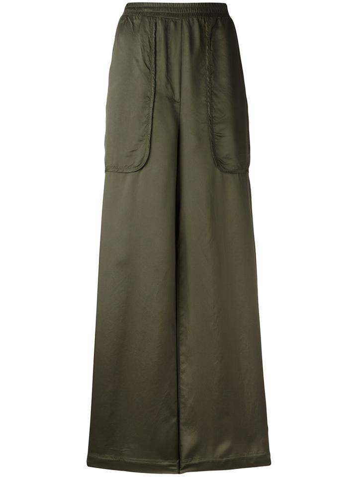 Nude Flared Pants, Women's, Size: 40, Green, Viscose