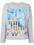 Moschino Swim Sea Print Logo Sweatshirt - Grey