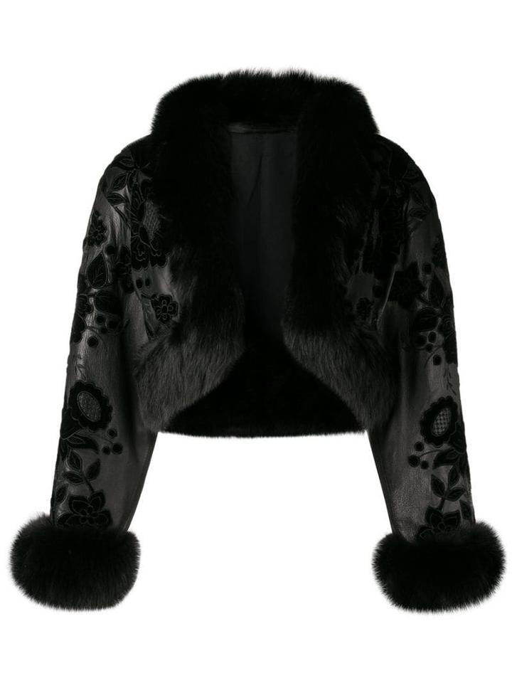 Valentino Pre-owned 1980's Cropped Patched Coat - Black