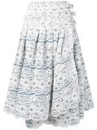 Junya Watanabe Side-buckle Lace Skirt - Blue
