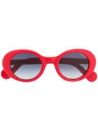 Moncler Eyewear Oval Sunglasses - Red
