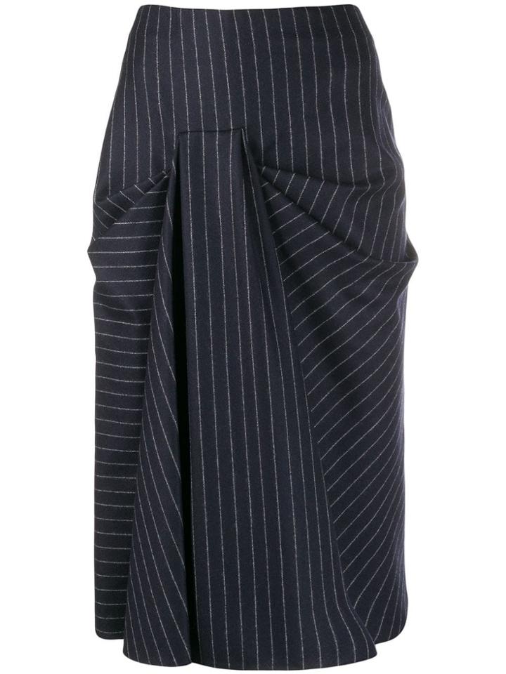 Alexander Mcqueen Ruched Midi Skirt - Blue