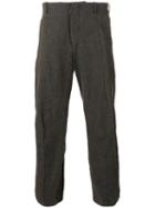 Forme D'expression - Curved Leg Cropped Trousers - Men - Linen/flax/ramie - 48, Brown, Linen/flax/ramie