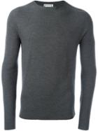 Wooyoungmi Crew Neck Jumper, Men's, Size: 48, Grey, Silk/cashmere/wool