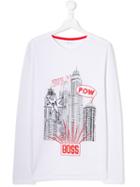 Boss Kids Graphic Printed T-shirt - White