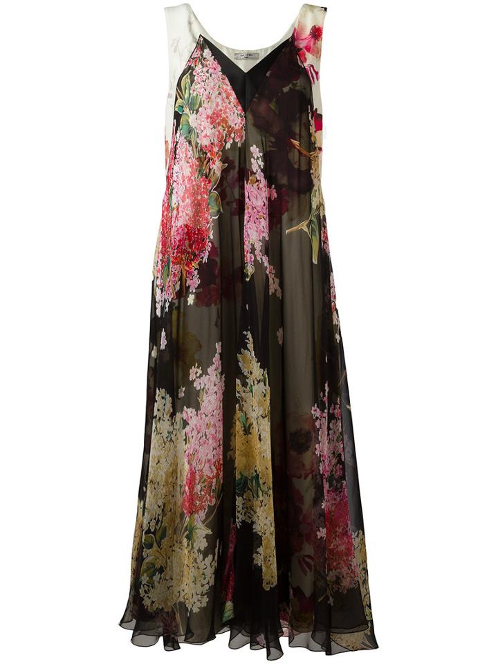 Lanvin Floral Print Dress, Women's, Size: 36, Pink, Silk/acetate/viscose