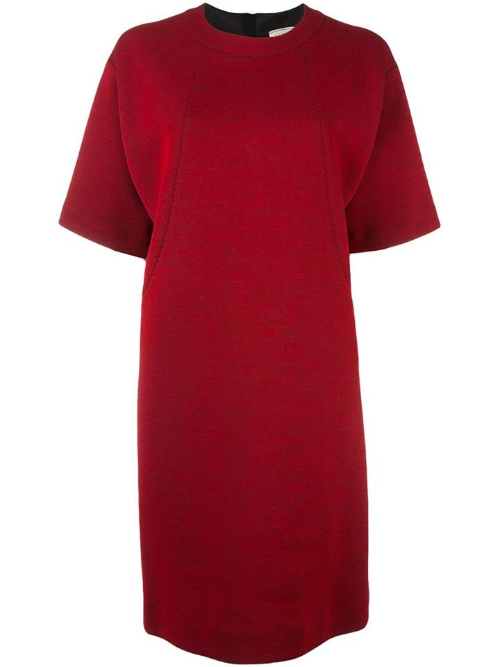 Lanvin Dropped Shoulder Dress, Women's, Size: 44, Red, Polyester/wool