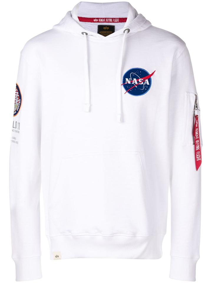Alpha Industries Nasa Patch Hoodie - White