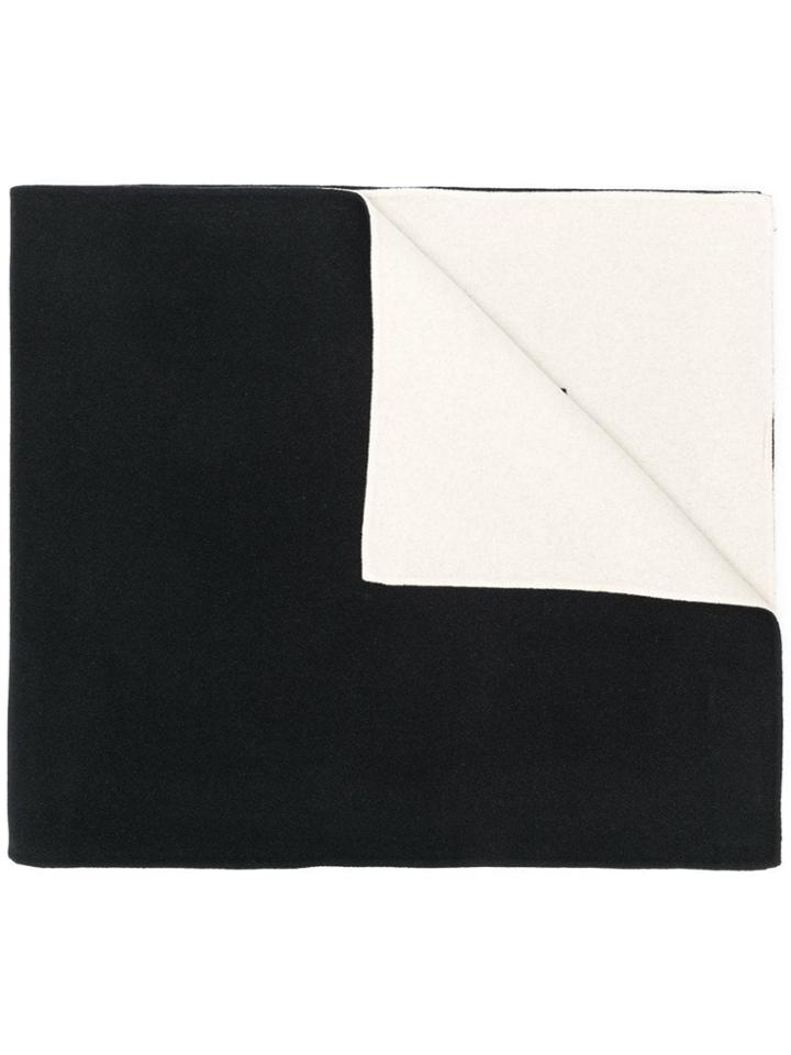 Helmut Lang Contrast Logo Scarf - Black