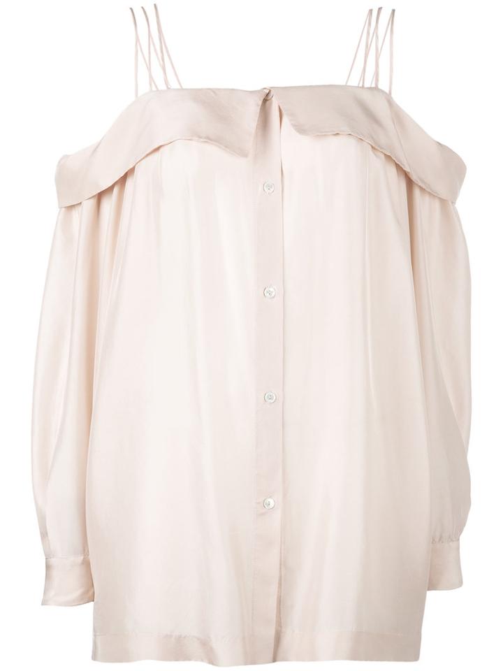 Erika Cavallini - Oversized Blouse - Women - Silk - S, Nude/neutrals, Silk