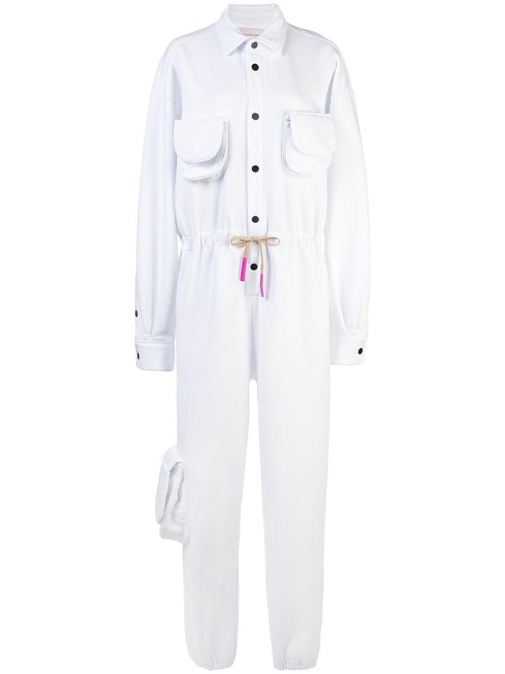 Natasha Zinko Quote Print Jumpsuit - White