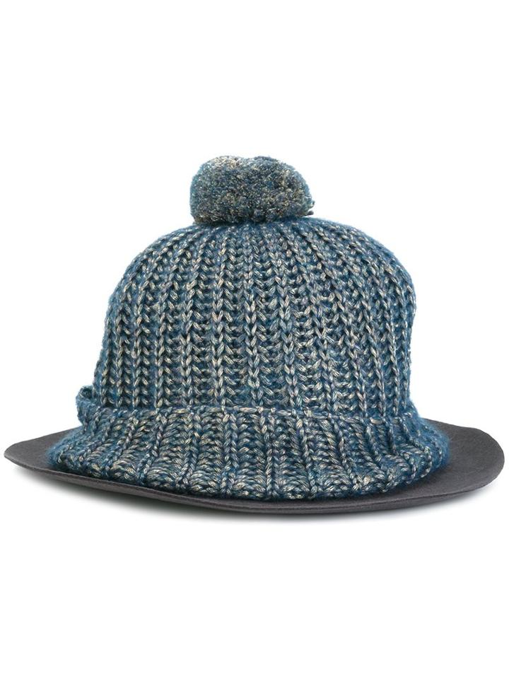 Super Duper Hats Wide Brim Beanie, Women's, Blue, Viscose/mohair/wool/rabbit Fur Felt