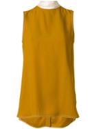Marni - Neck Tie Collar Blouse - Women - Acetate/viscose - 38, Yellow/orange, Acetate/viscose
