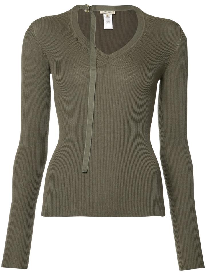 Nina Ricci - Neck Strap Jumper - Women - Silk/wool - S, Green, Silk/wool