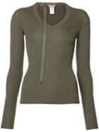 Nina Ricci - Neck Strap Jumper - Women - Silk/wool - S, Green, Silk/wool