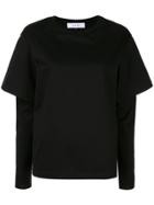Le Ciel Bleu Layered Long-sleeve Top - Black