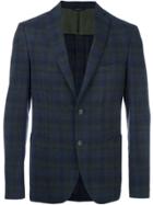 Tonello Plaid Single Breasted Blazer - Blue