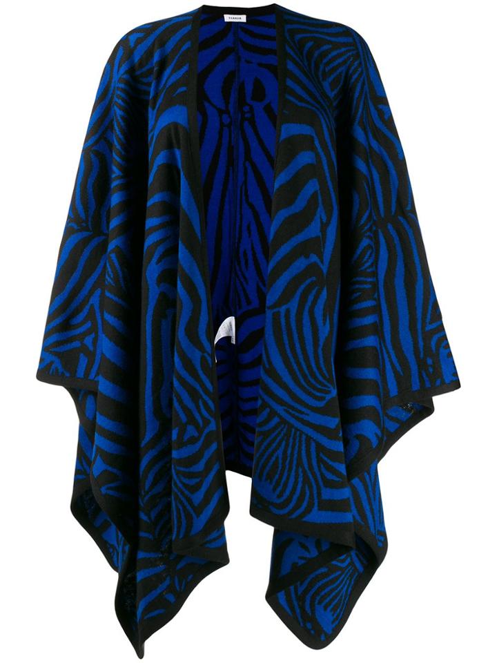P.a.r.o.s.h. Zebra Print Oversized Cardigan - Black