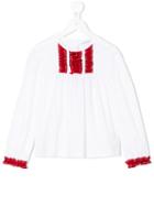 Dolce & Gabbana Kids - Frill Detail Blouse - Kids - Cotton - 8 Yrs, White