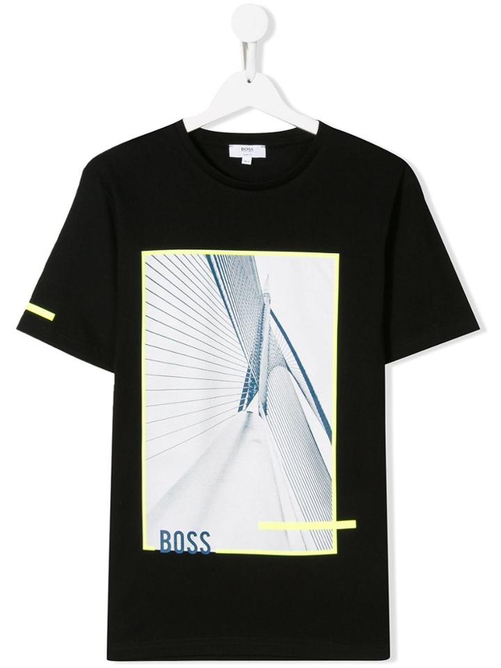 Boss Kids Logo Graphic Print T-shirt - Black