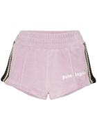 Palm Angels Chenille Track Shorts - Purple