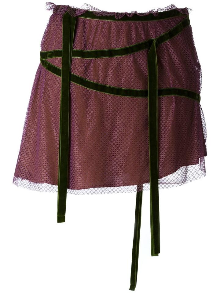 Romeo Gigli Vintage Contrast Trim Lace Skirt