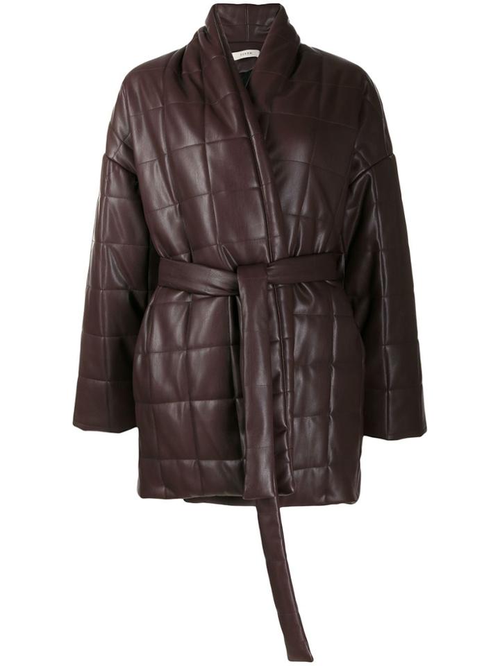 Áeron Arizona Vegan Leather Puffer Jacket - Brown