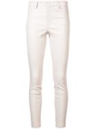 Theory Leather Skinny Trousers - Nude & Neutrals