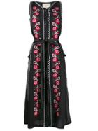 Sleeping Gypsy Embroidered Kaftan Dress - Black