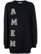 Amen 'amen' Sweatshirt, Women's, Size: 44, Black, Cotton/glass/metal/virgin Wool