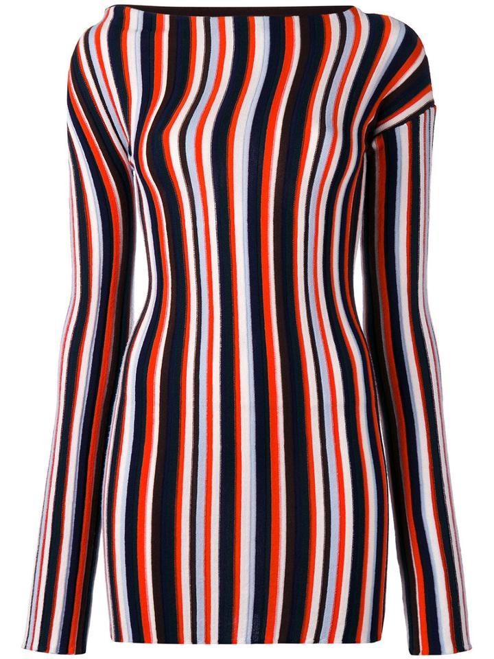 Jacquemus Striped Knitted Mini Dress, Women's, Size: 38, Black, Wool