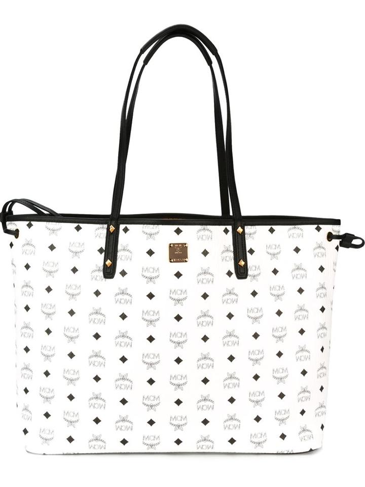 Mcm Monogram Shoulder Bag, Women's, White, Calf Leather