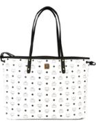 Mcm Monogram Shoulder Bag, Women's, White, Calf Leather
